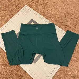 Green crop athleta leggings